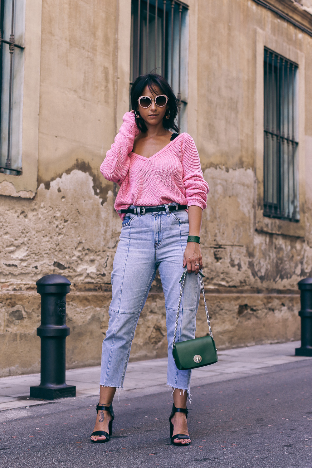 street style NA-KD pink sweater